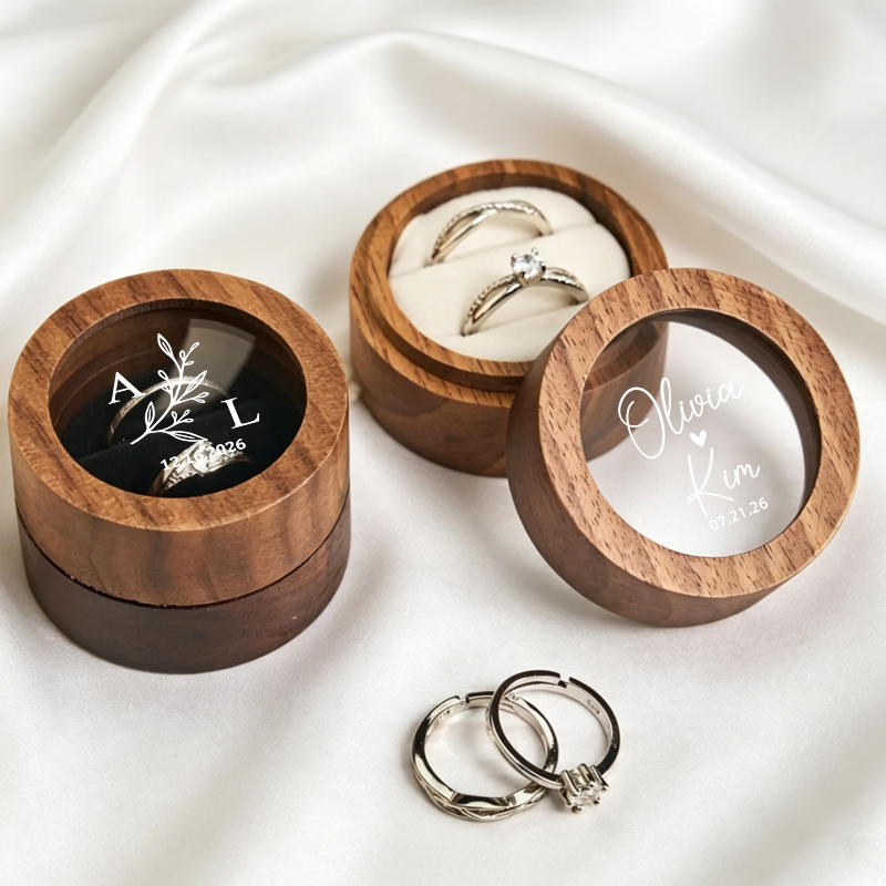 Wood Ring Blank - Caixa de Anel de Casamento Personalizada