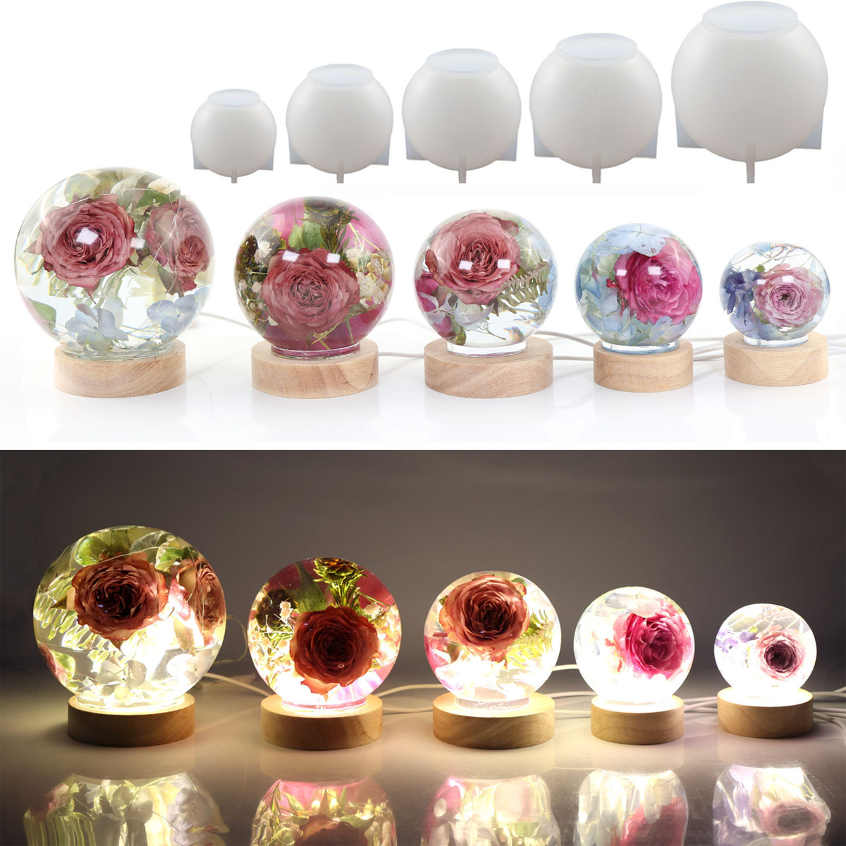 Resin Craft Ideas - Molde de silicone com esfera de