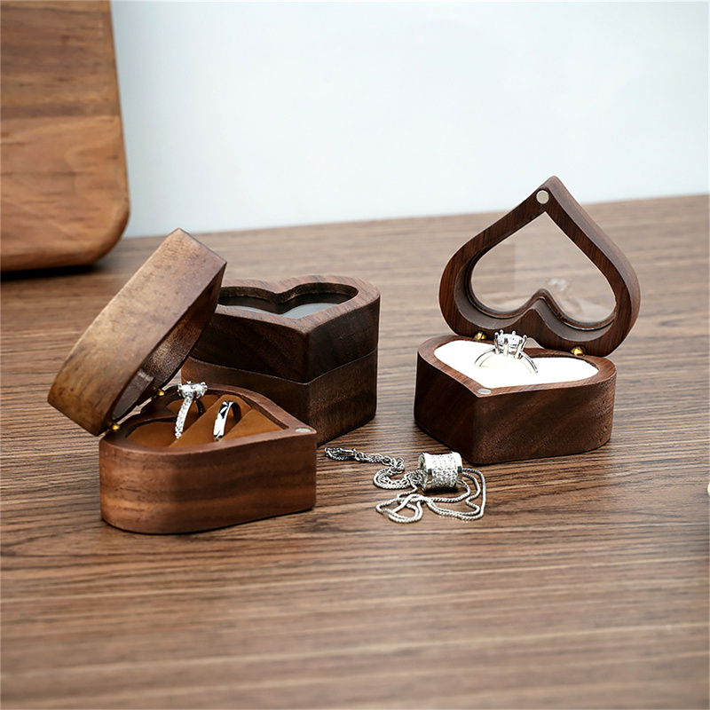 Wood Ring Blank - Caixa de anel de madeira de