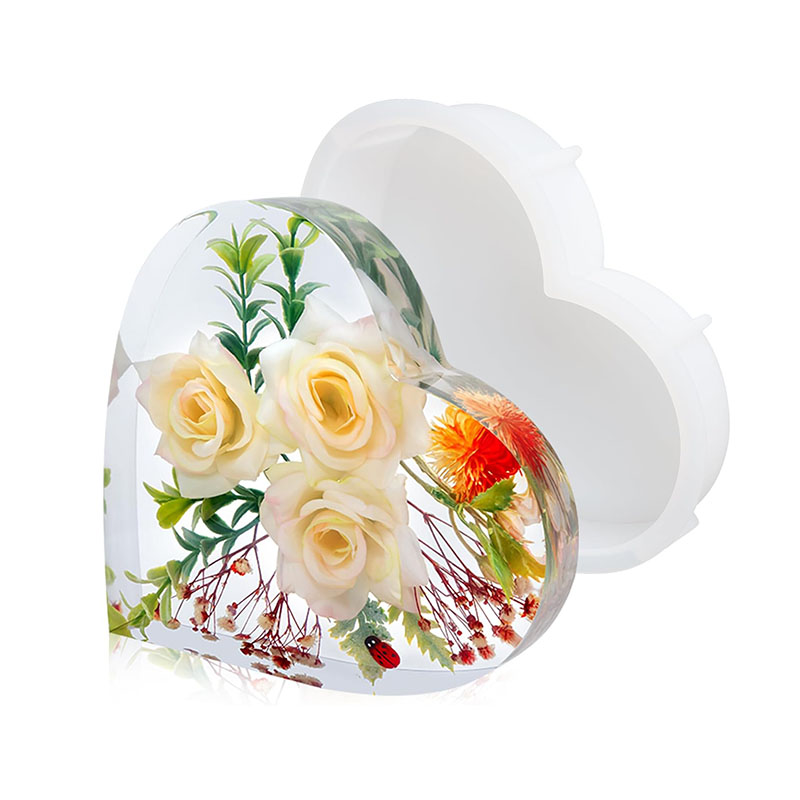Flower Preservation Resin - Molde de resina epóxi de coração