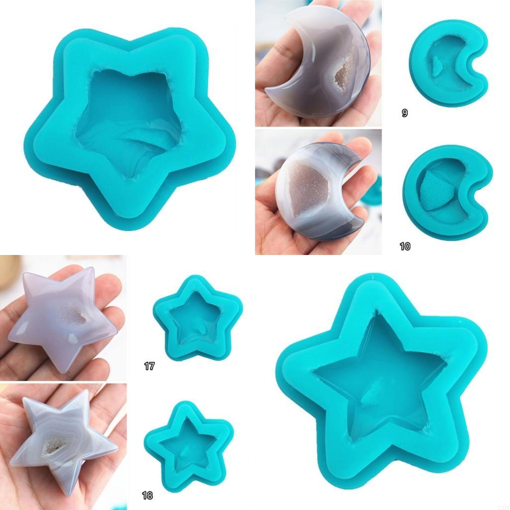 Geode Mold Silicone - Moldes silicone pedras preciosas, molde cluster