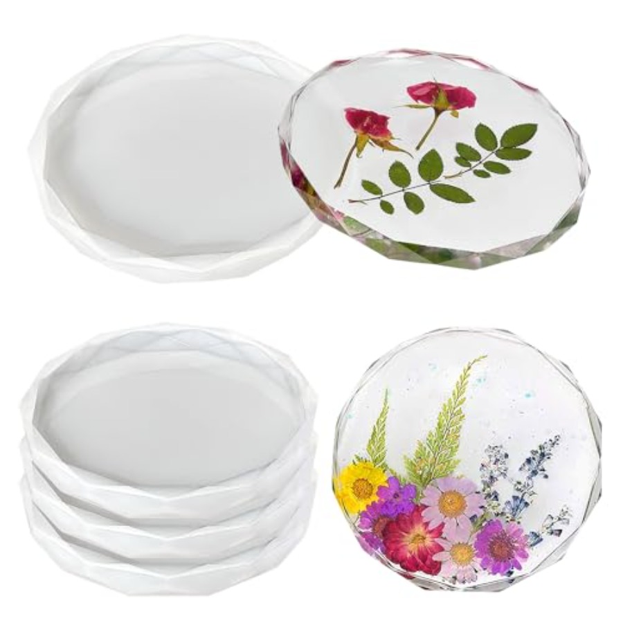 Geode Mold Silicone - Conjunto de 4 Moldes para Coasters