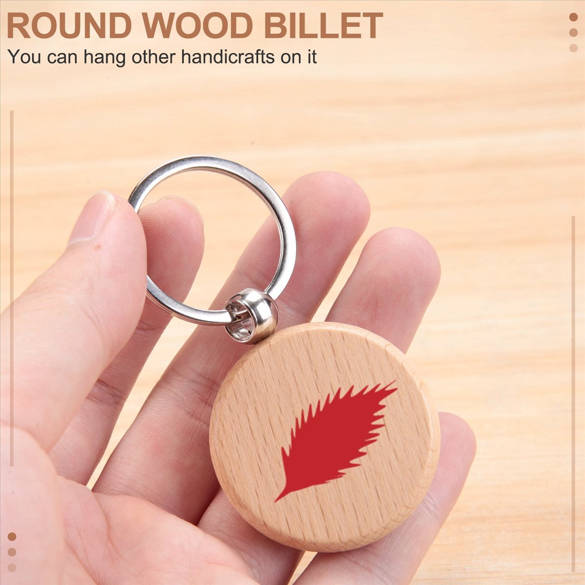 Wood Ring Blank - [N88R] 100 Peças de Chaveiros de