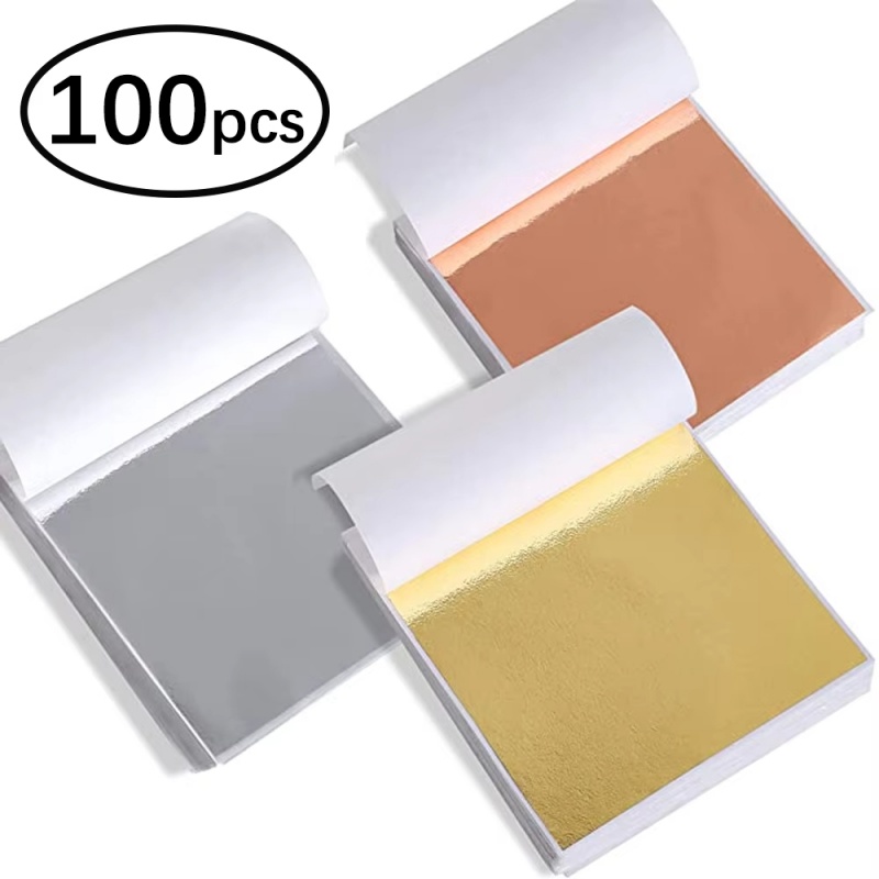 Gold Foil Flakes - 100 Folhas de Imitação de Ouro,