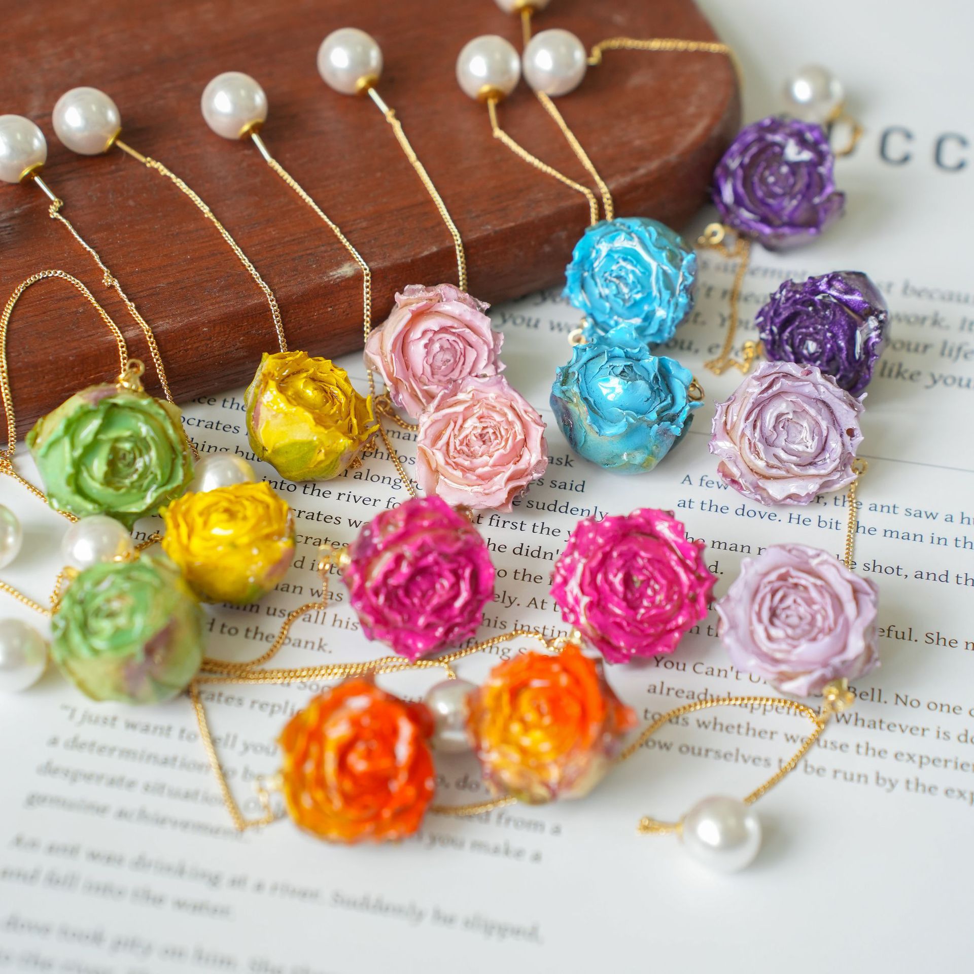 Flower Preservation Resin - Série de Brincos Longos Elegantes com