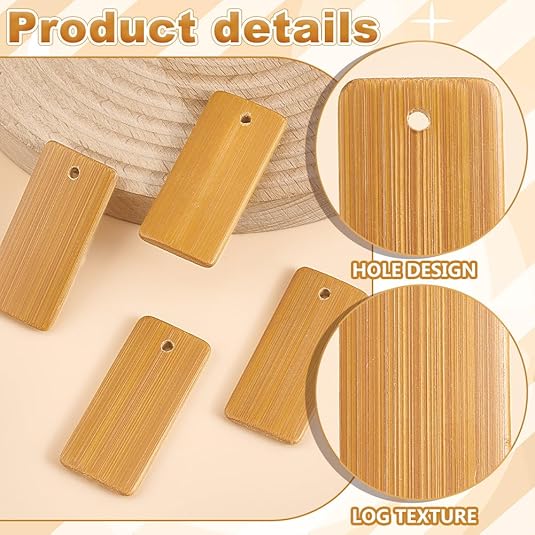 50 peças etiquetas de madeira  - Wood Ring Blank avaliação e preço