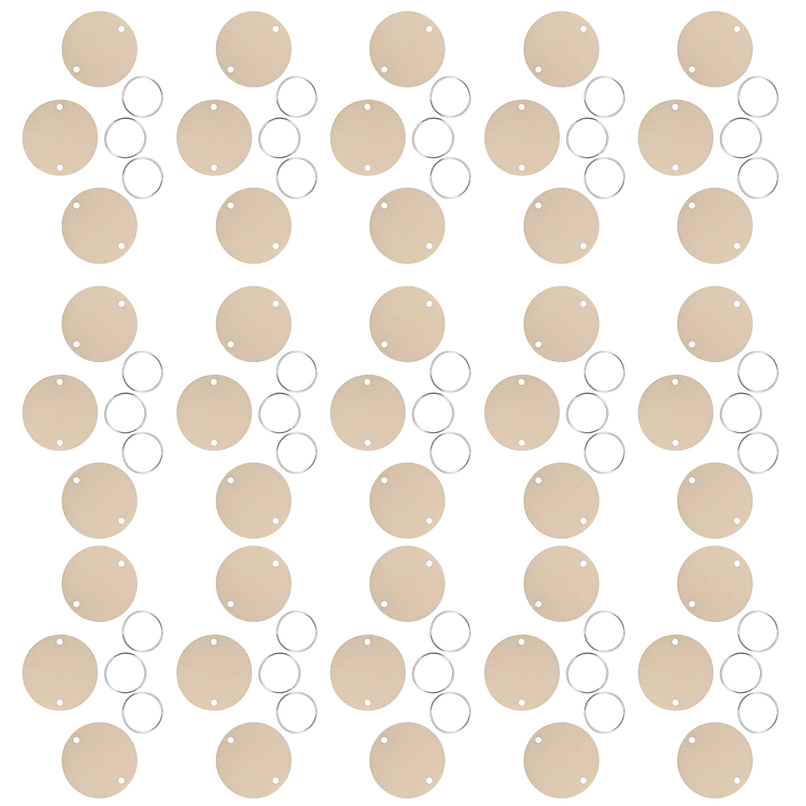 100 Peças de Etiquetas Redonda - Wood Ring Blank avaliação e preço
