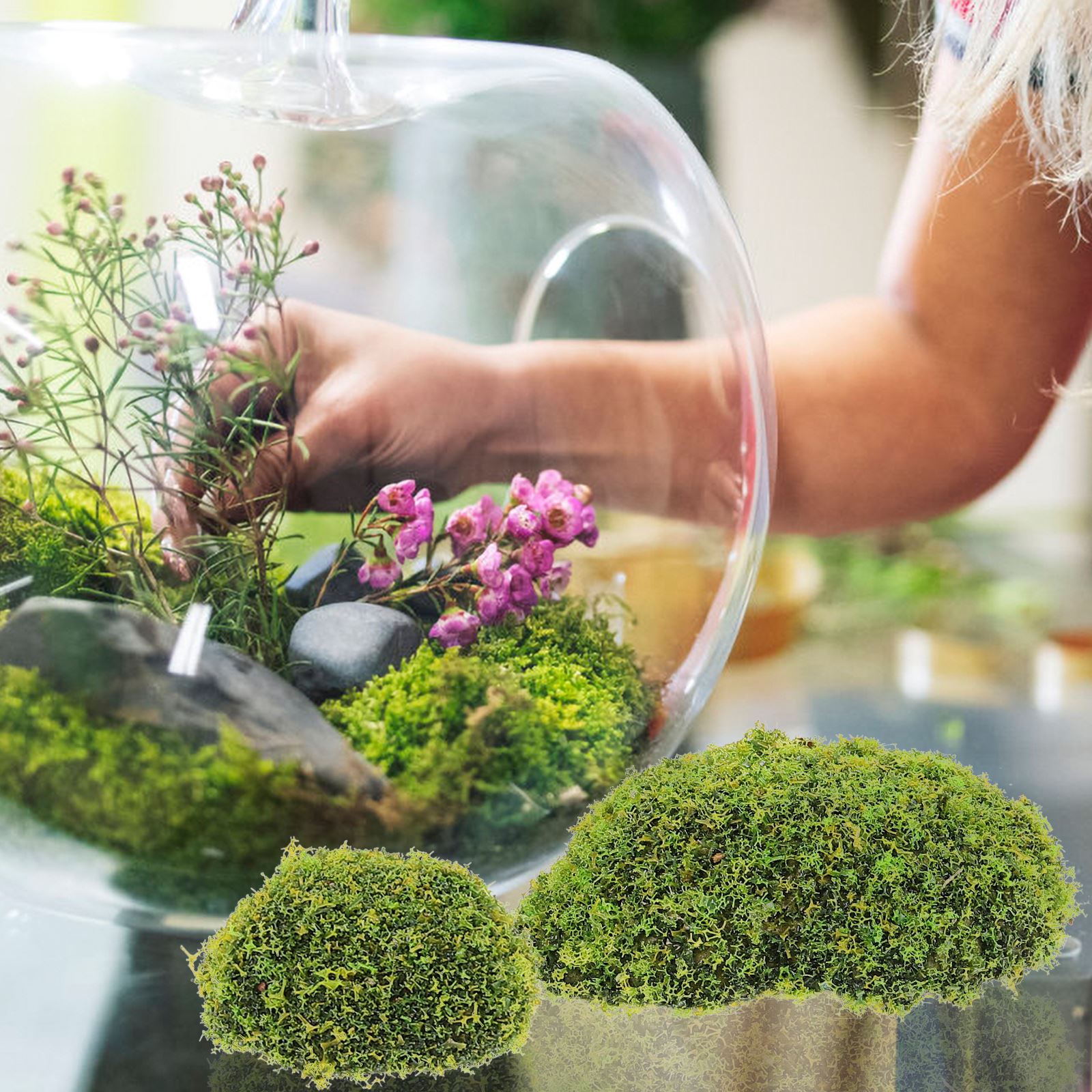 12pçs pedras artificiais de mu - Terrarium Moss Art avaliação e preço