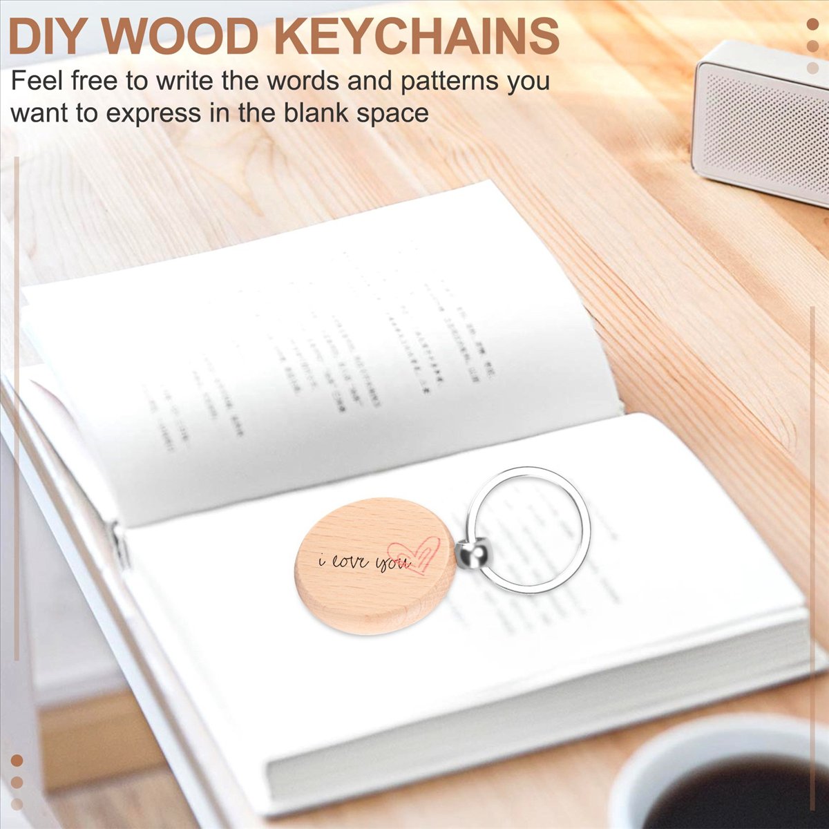 [N88R] 100 Peças de Chaveiros  - Wood Ring Blank avaliação e preço