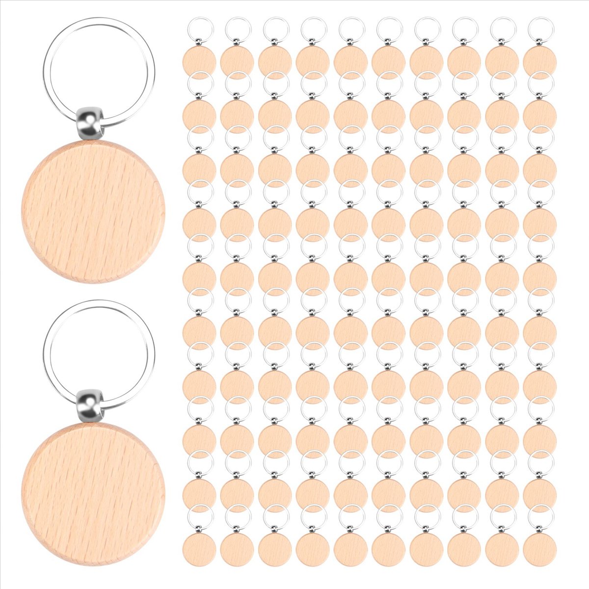 [N88R] 100 Peças de Chaveiros  - Wood Ring Blank avaliação e preço