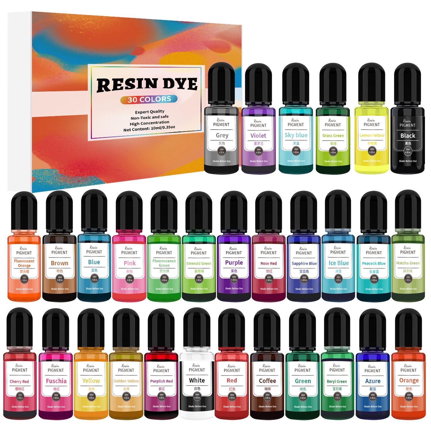 24/30 cores conjunto 10ml resi - Resin Pigment Set avaliação e preço