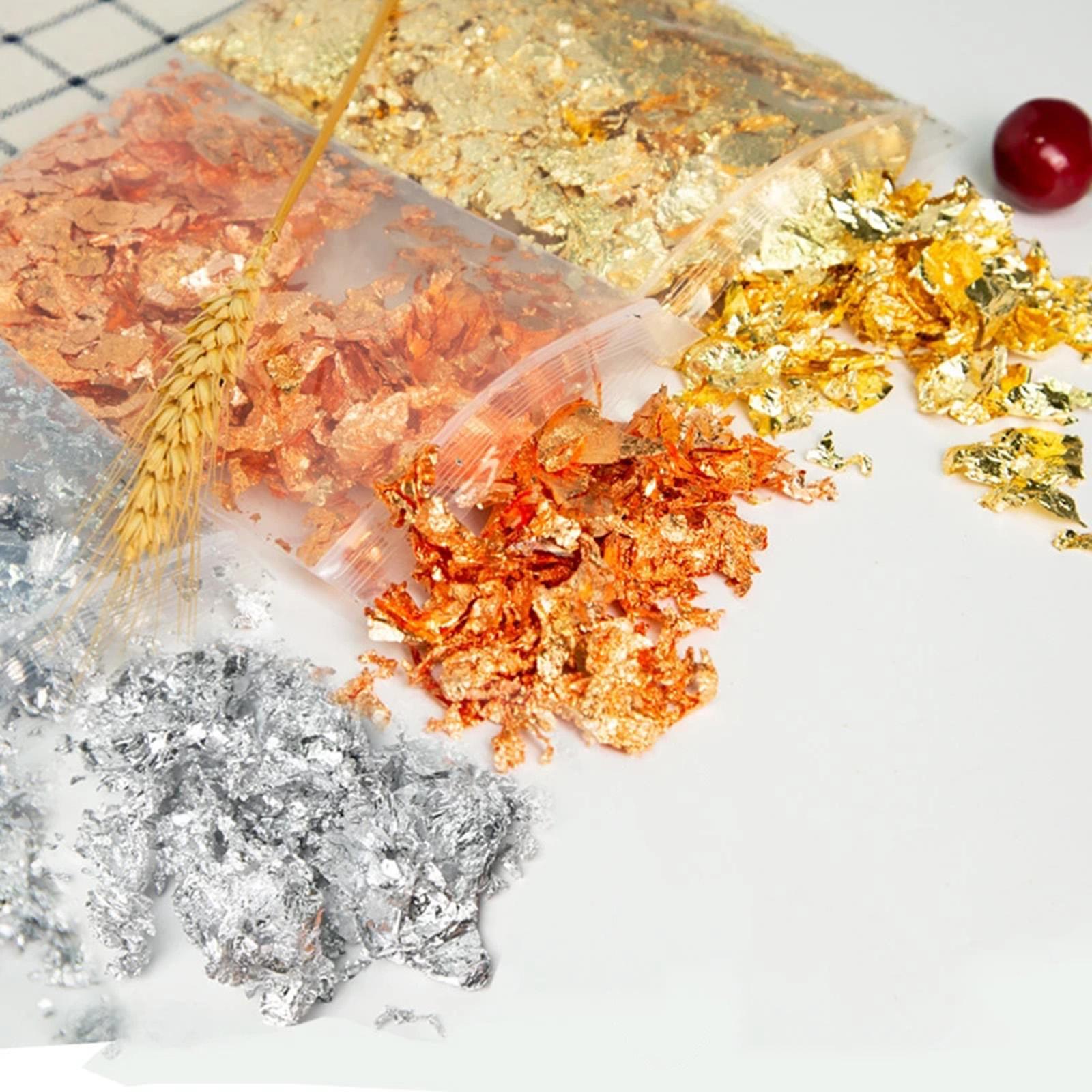 Floco metálico, flocos de ouro - Gold Foil Flakes avaliação e preço