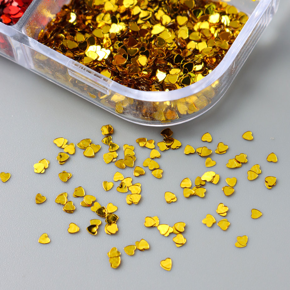 6 Grades de Lantejoulas para U - Gold Foil Flakes avaliação e preço