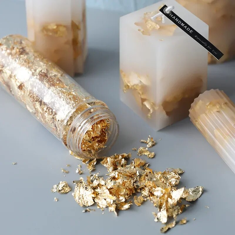 Folha metálica flocos, folha d - Gold Foil Flakes avaliação e preço